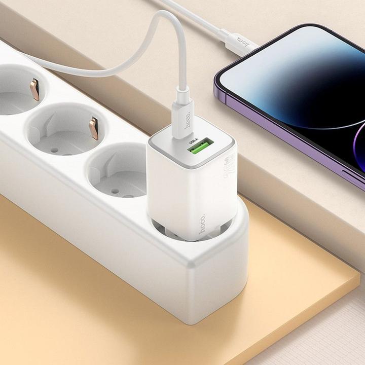 Produktbild Hoco Adapter charger USB A + Type C PD QC 3A 20W N41 white (20 W)