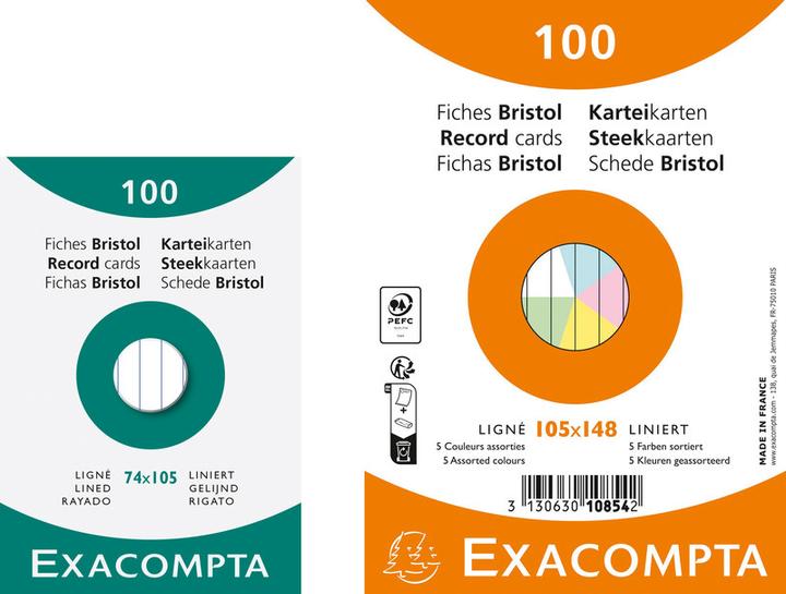 Actual product image Exacompta Index cards (A8, 205 g/m², 100 x)
