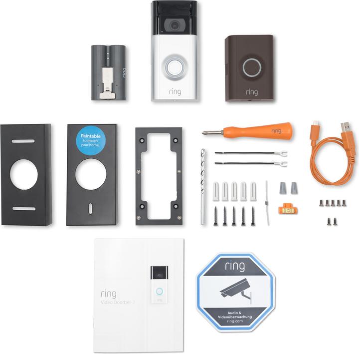 Produktbild Ring Video Doorbell 2 (App, WLAN, Kabellos, Kabelgebunden)