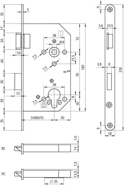 Produktbild Schänis Einsteckschlösser 1260 VARIO (Einsteckschloss)
