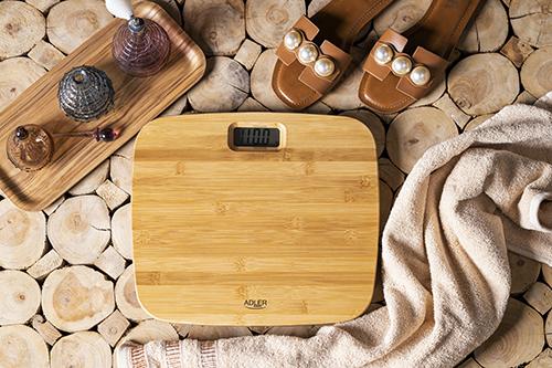 Actual product image Adler Bathroom Bamboo Scale AD 8173 Maximum weight (capacity) 150 kg, Accuracy 100 g (150 kg)