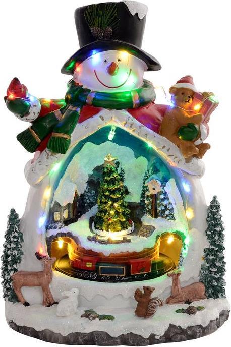 Actual product image Swisshandel24 Weihnachtsdorf mit LED-Leuchtung 24 cm Weihnachtsstadt mit Musik Mehrfarbig