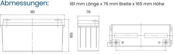Actual product image Q-Batteries Lithium battery 12-24 12.8V 24Ah 307.2Wh, LiFePO4 battery (12.80 V, 24 Ah)
