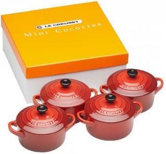 Le Creuset Mini-Cocotte 4er Set «Kirschrot»