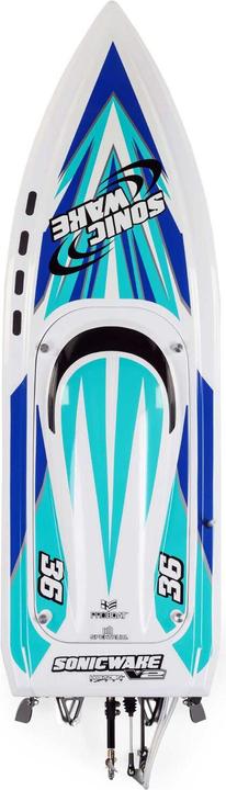 Produktbild ProBoat Sonicwake V2 36" Self-Righting Rennboot Brushless Deep-V RTR Weiss/Blau