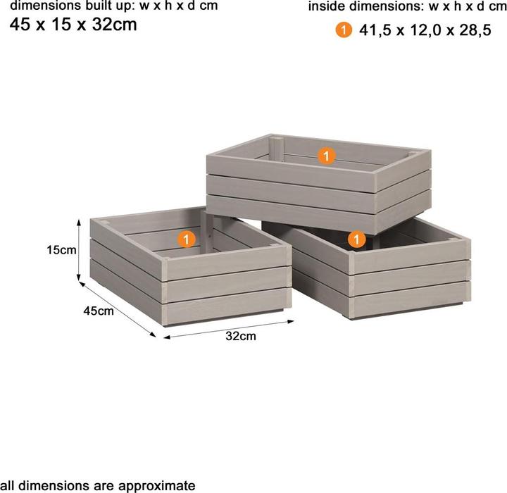 Produktbild Ebuy24 Holzkisten Arona (45 x 32 cm)