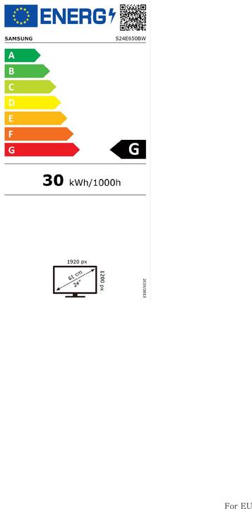 Energy Label Samsung Ls24e65kbwv/En (1920 x 1200 pixels, 24")