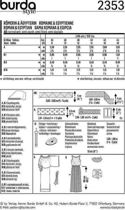 Actual product image Pattern Roman + Egyptian Costume