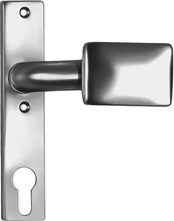 Produktbild Amf Türknopf-Kurzschild 486Z fest Aluminium F1 / naturfarbig Vierkant 8 mm (1 Stk.)