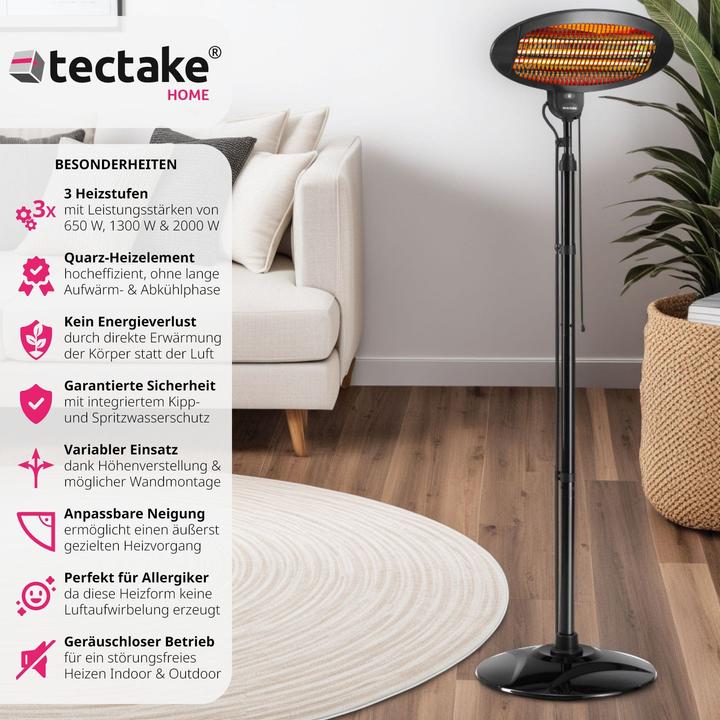 Image du produit tectake Radiateur infrarouge Solaris Monolith 2000W réglable en hauteur (2000 W)