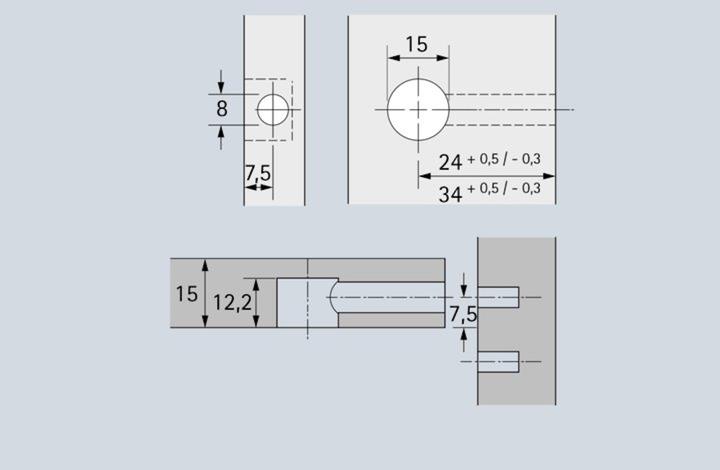 Immagine prodotto Hettich Rastex 15/15 m.bor.cop. ni. (Raccordo di collegamento, 1 pz.)