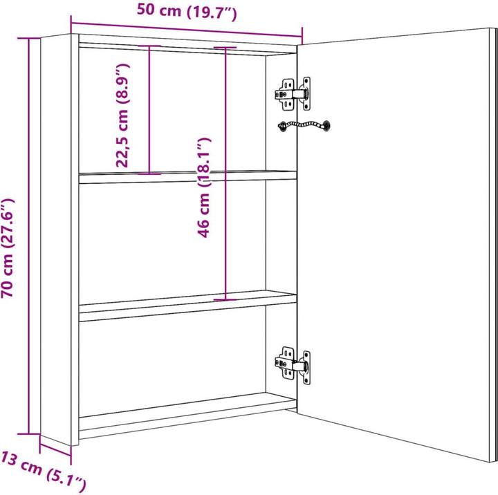 Actual product image VidaXL Eldrys (50 x 13 x 70 cm)