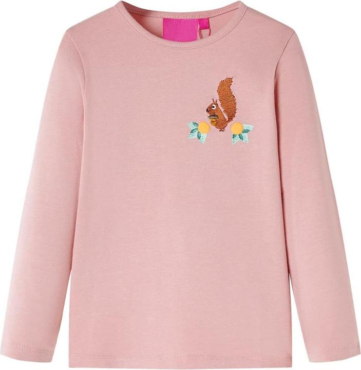 VidaXL Kinder-Langarmshirt Hellrosa 128,Material: 95 % Baumwolle. 5 (128)