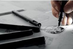 Image du produit Uni-ball Fineliner Uni Pin Lettering/Età5 (Sépia, Gris foncé, Gris clair, Noir, 5 x)