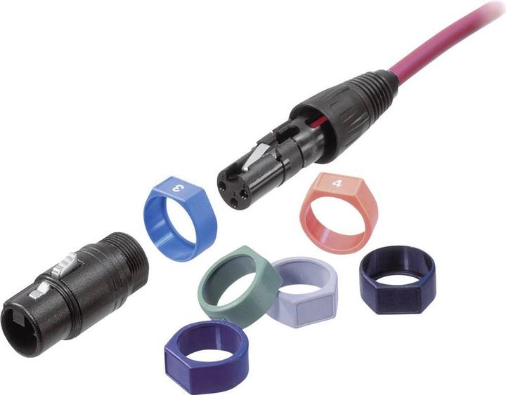 Produktbild Neutrik Kodierring XCR-SET Schwarz, Braun, Rot, Orange, Gelb, Grün, Blau, Violett, Grau, Weiss 10 St.