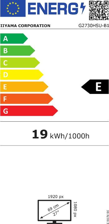 Energie-Label iiyama G-Master G2730HSU-B1 (1920 x 1080 Pixel, 27")