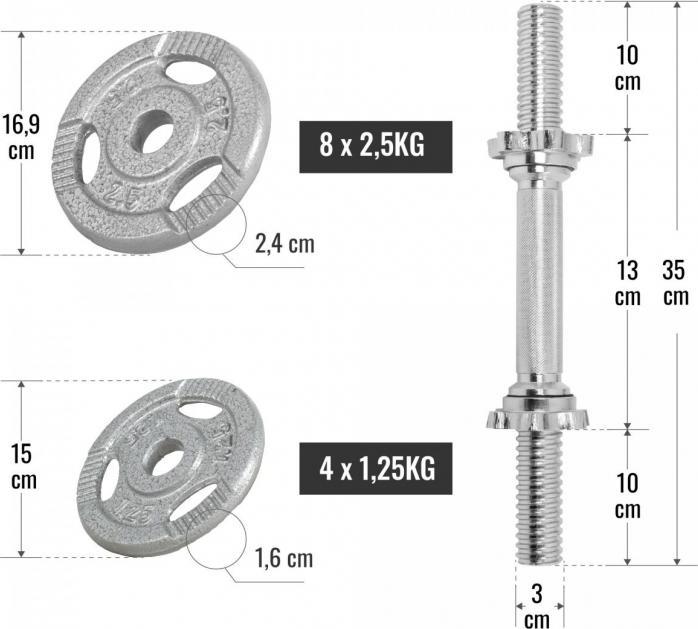 Image du produit Gorilla Sports Jeu d'haltères (2 x 30 kg)