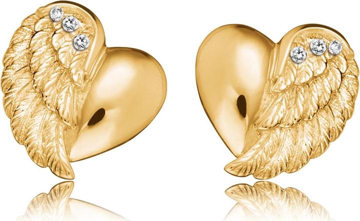 Engelsrufer Ohrstecker Herzflügel Gold (Silber 925)