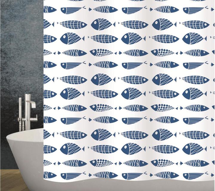Image du produit Diaqua Rideau de douche Scuby 180 x 200 cm, blanc / bleu (180 x 200 cm)