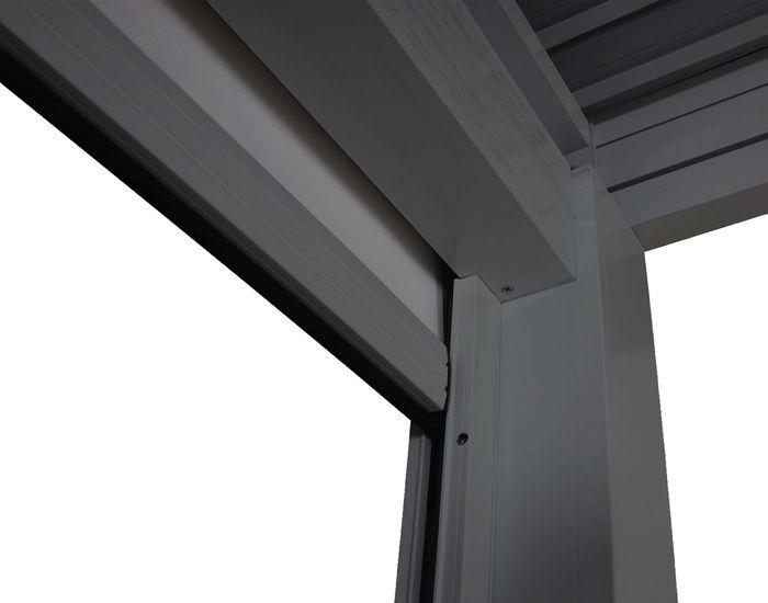 Actual product image Mendler Pergola HWC-L46, 11cm aluminium frame, storm-proof 3x3m, anthracite (300 cm, 300 cm)