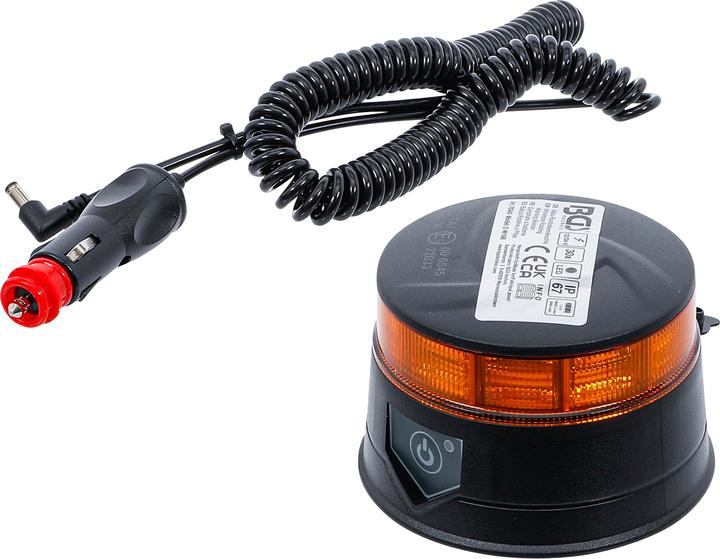 Actual product image BGS Battery-powered rotating beacon | yellow | with magnet | 12 V / 24 V | Ø 130 mm