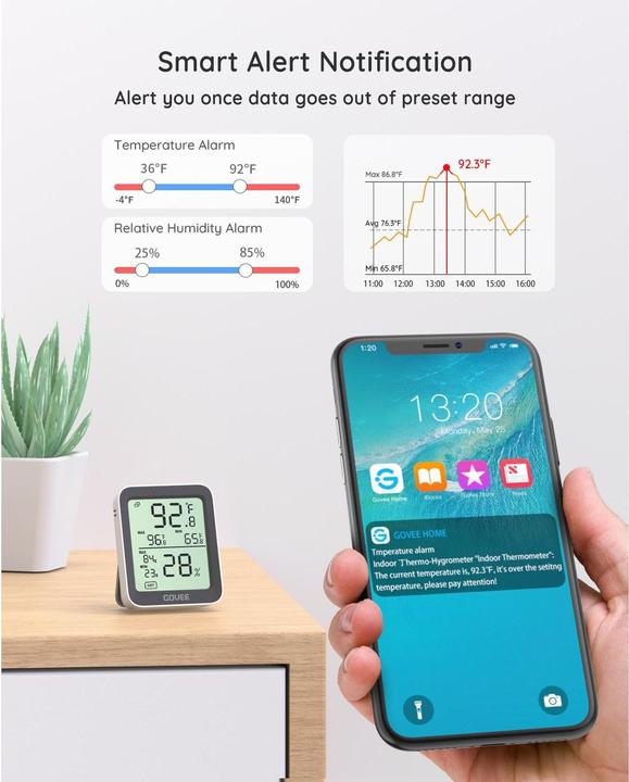 Actual product image Govee Bluetooth Thermometer Hygrometer with Screen