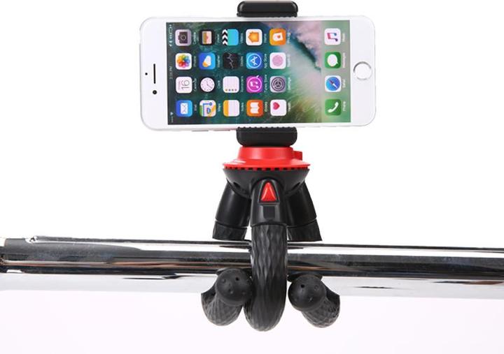 Actual product image Fotopro UFO Mini black/red tripod with phone & GoPro mount