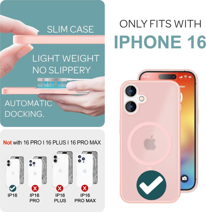 Actual product image Nalia Matte hybrid case with MagSafe function (Apple iPhone 16)
