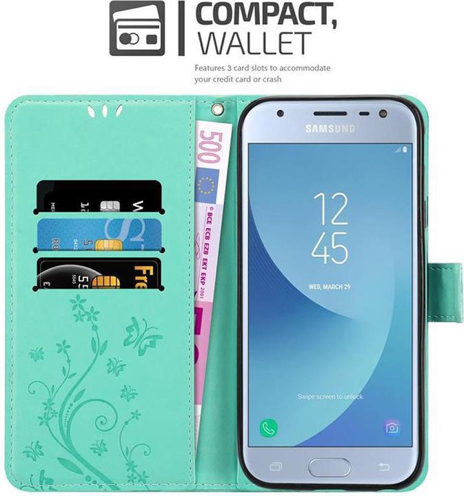 Actual product image Cadorabo Flower Book Cover (Samsung Galaxy J3 (2017))