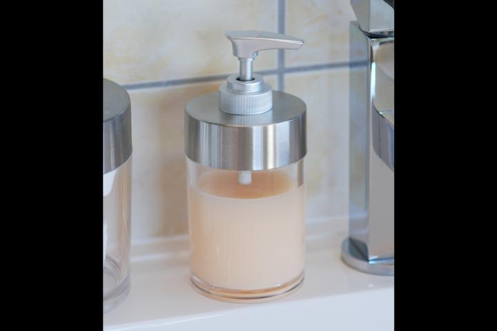 Actual product image Soap dispenser, acrylic/stainless steel Height 15 cm, Ø 6.7 cm