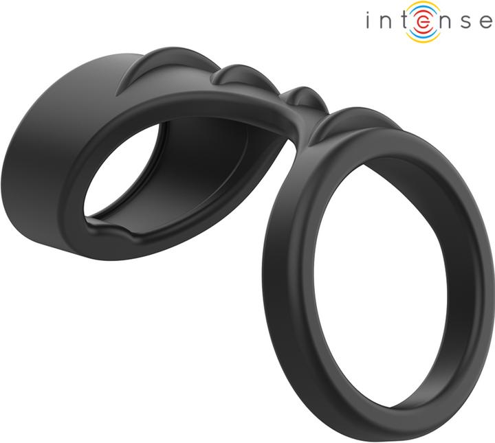 Actual product image Intense Theo Doppelter Penisring Aus Silikon Schwarz Modell 3 (11 cm)