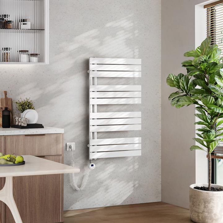 Immagine prodotto Emke Scaldasalviette elettrico con elemento riscaldante e timer, bianco 1041x600mm 600W (600 W)