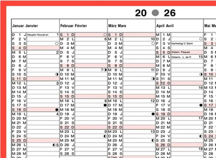 Actual product image Simplex Tafelkalender (A5, No binding, German, French)
