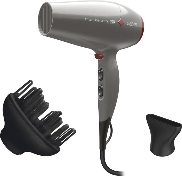 Actual product image GAMA GA.MA Titan Keratin Diamond 3D hair dryer 2300 W Grey