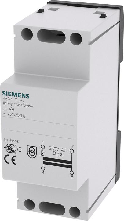 Produktbild Siemens Sicherheitstransformator 16VA Primär AC 230V 50Hz Sekundär 8V AC PT