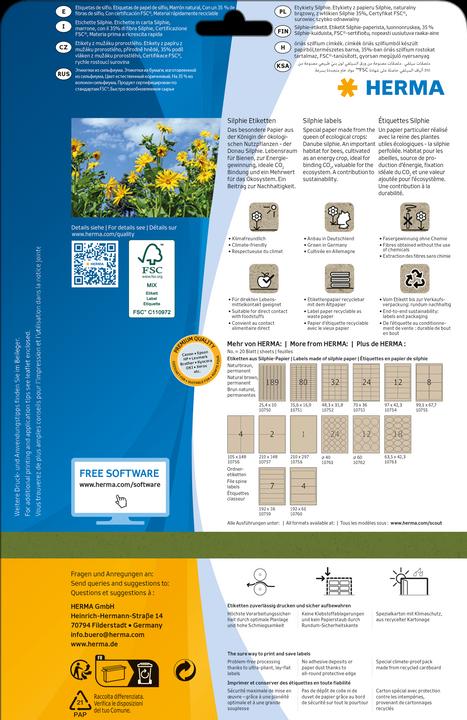 Actual product image HERMA Grass paper labels A4