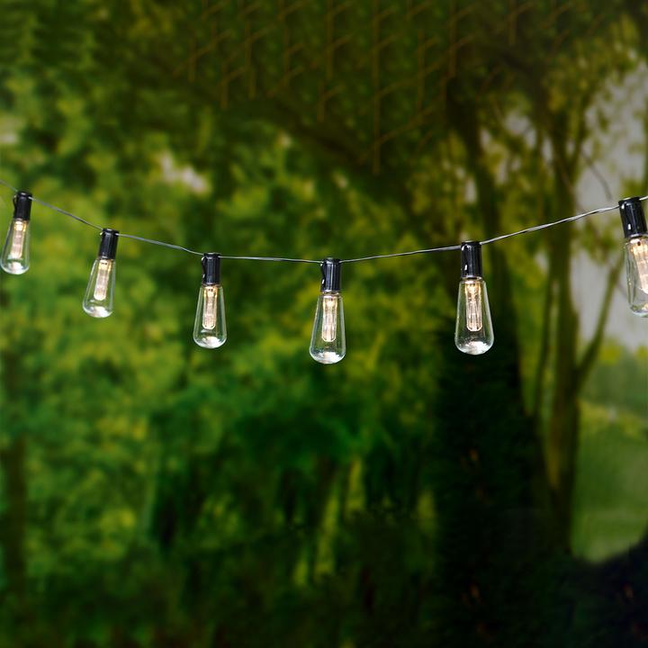 Immagine prodotto Grundig 2er-Set Solar-LED-Lichterkettee mit 10 warmweissen LED Glühbirnen, 3,35 m (3.35 m)