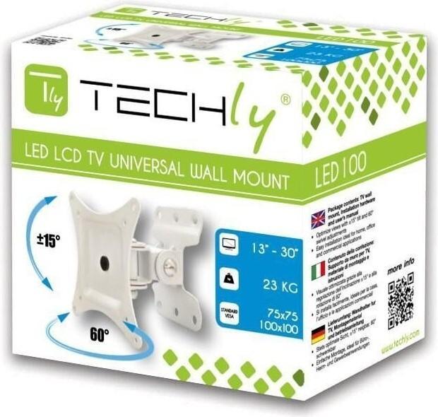 Immagine prodotto Techly Supporto a parete per LCD LED 13-30" Full Motion White" ICA-LCD 201WH (Muro, 30", 23 kg)