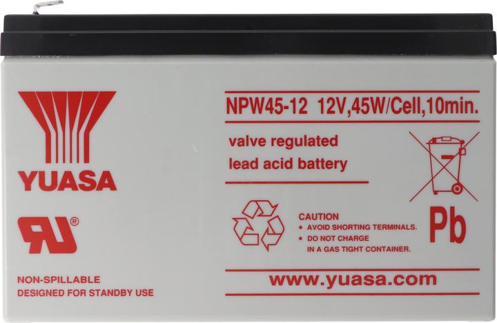 Produktbild Yuasa NPW45-12 Blei PB Akku 12 Volt, 8500mAh mit Faston 6,3 mm Kontakten (12 V, 8.50 Ah)