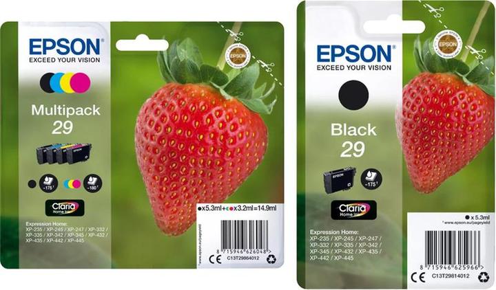 Image du produit Epson 29 - Cartouche d'encre - Multipack + Noir (EPS T29 Multi)