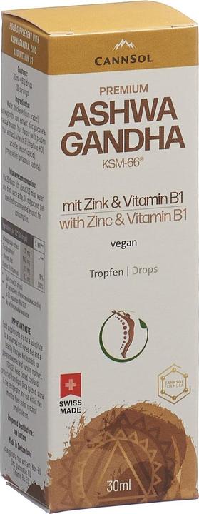 Produktbild Cannsol Premium Ashwagandha KSM-66 mit Zink und Vitamin B1 Tropfen (1 Stück, Öl)