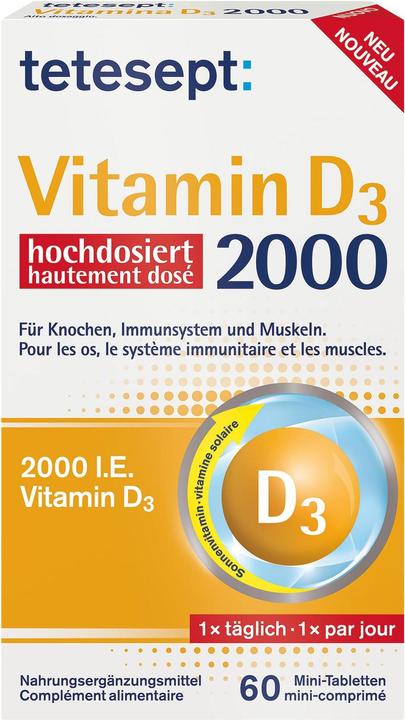 Tetesept Vitamin D3 2000 (60 Pezzo/i, Pillole, 37 g)
