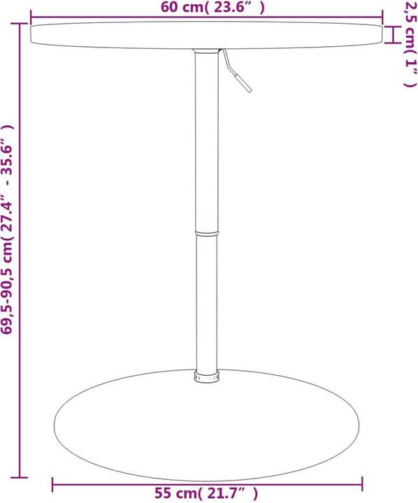 Immagine prodotto VidaXL Tavolo da bar Ø60 x 90,5 cm in faggio