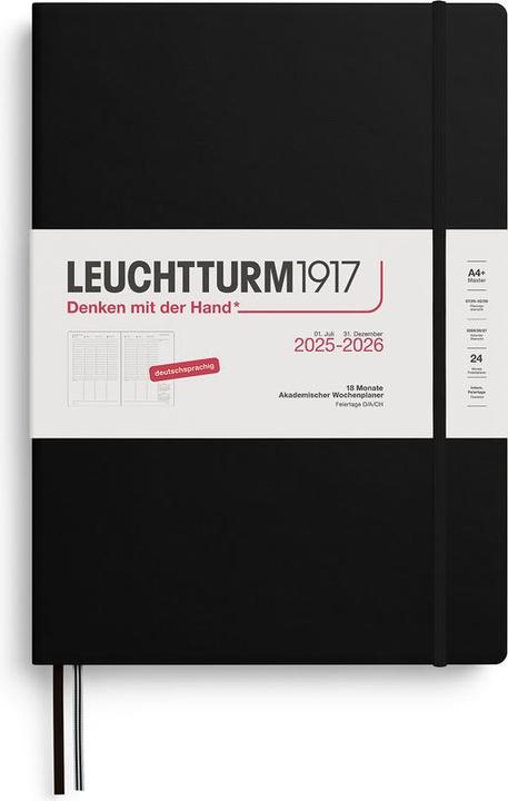 Produktbild Akademischer Wochenplaner Master A4 18 Monate Schwarz 2026 (Deutsch)