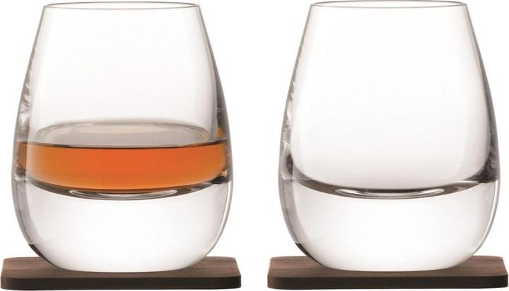 Actual product image LSA Whisky Islay tumbler 250ml - clear and walnut coaster x (2.50 dl, 2 x, Whisky glass)