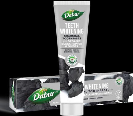 Produktbild Dabur Zahnweissende Holzkohle-Zahnpasta mit Bio-Schwarzem Pfeffer & Ingwer 100ml (100 ml)