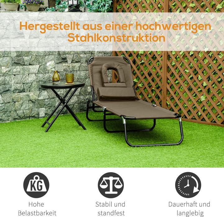Image du produit Outsunny Chaise longue de jardin avec ouverture faciale (190 cm)