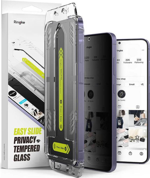Image du produit Ringke Screen Protector for Galaxy S24 EASY SLIDE PRIVACY TEMPERED GLASS 2 pack, w installation Jig (2 pièce(s), Samsung Galaxy S24+)