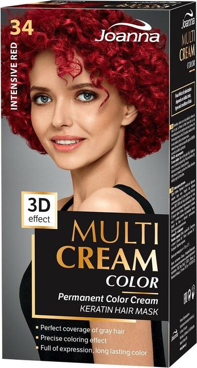 Joanna Multi Cream Color Hair Dye 34 Intense Red (34 Intensives Rot)