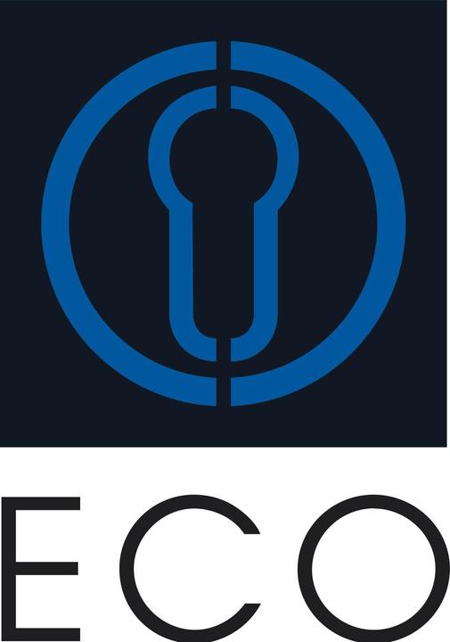 Produktbild ECO Trennwand Aufschraubband links Türband mit Abdeckkappen, Kunststoff weiss